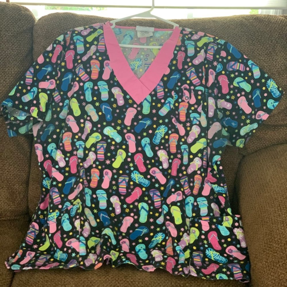 Flip Flop Scrub Top